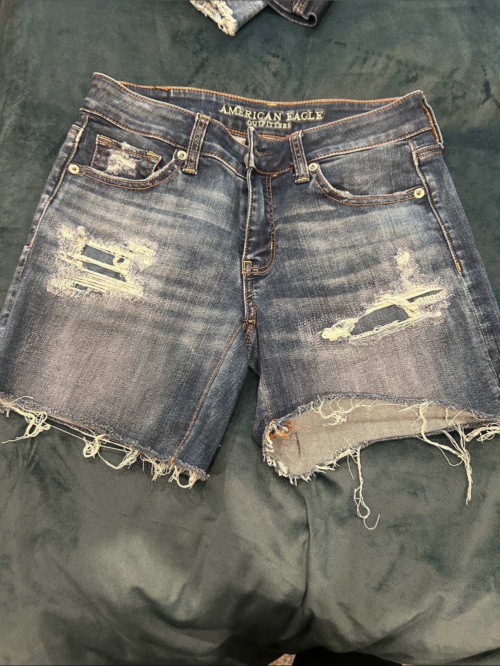 American Eagle Outfitters Distressed Denim Cutoff Shorts - Blue